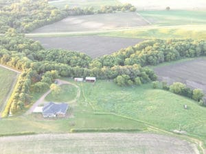 Rural Modern Home Aerial View